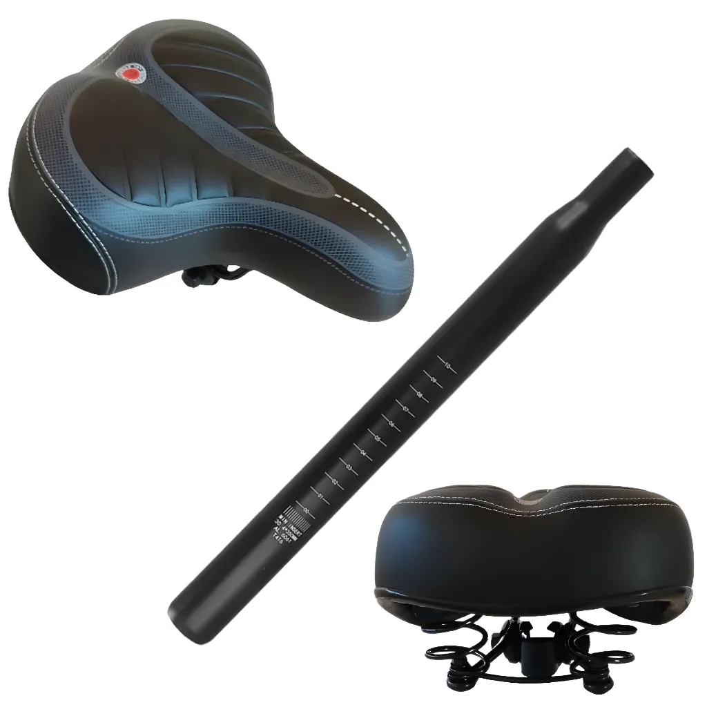 Wide Bike Saddle Seat Adsports Sure-Fit with 31.9 mm Seatpost Tube 350 mm