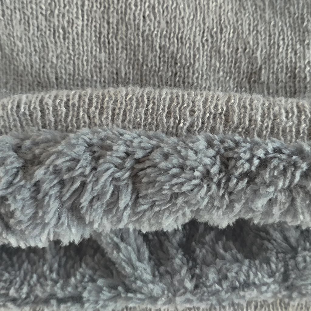 close up of neck warmer fabrics