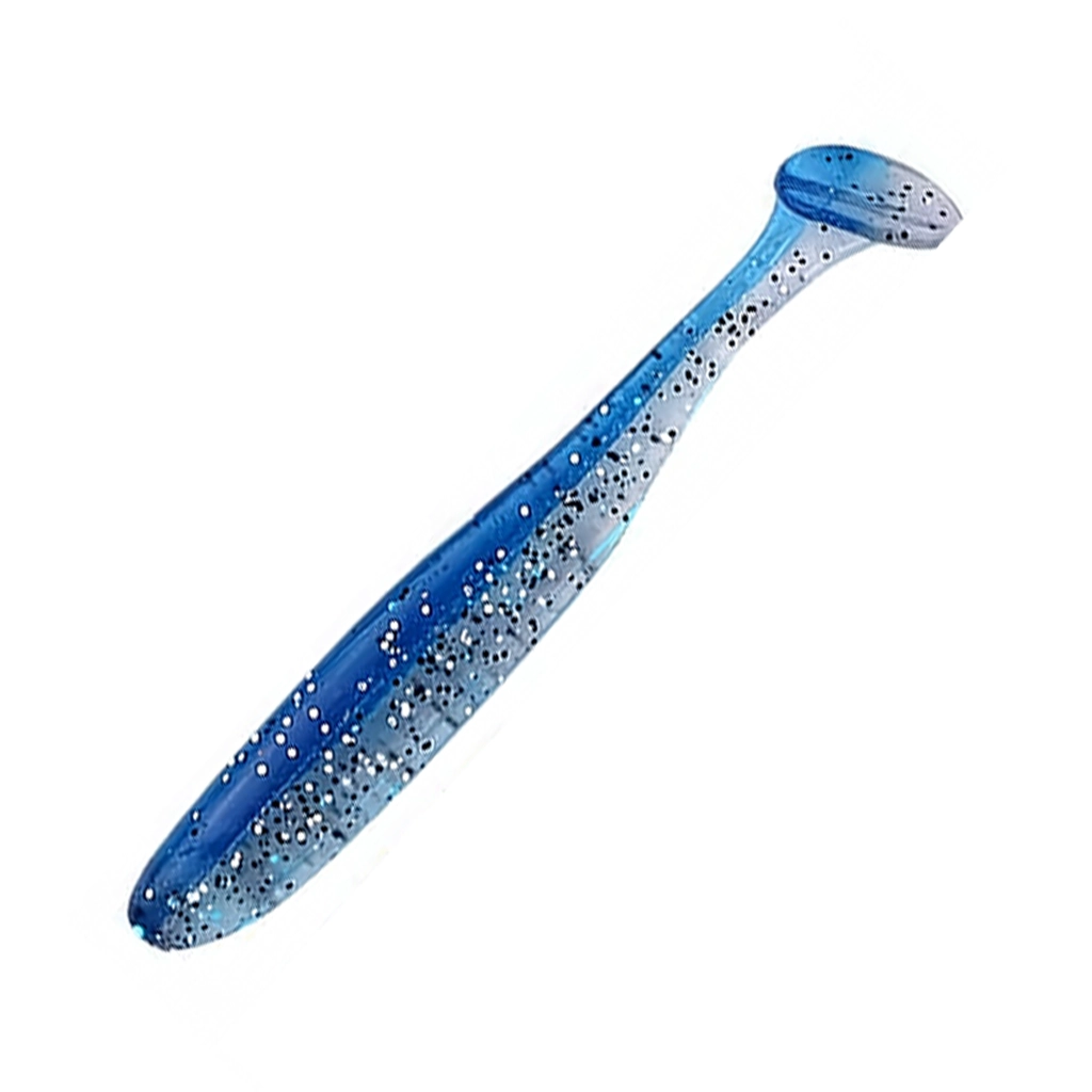 Suckerme 10cm Soft Lure Blue Silver Paddle Tail Silicone Bait 4.2g with Glitter