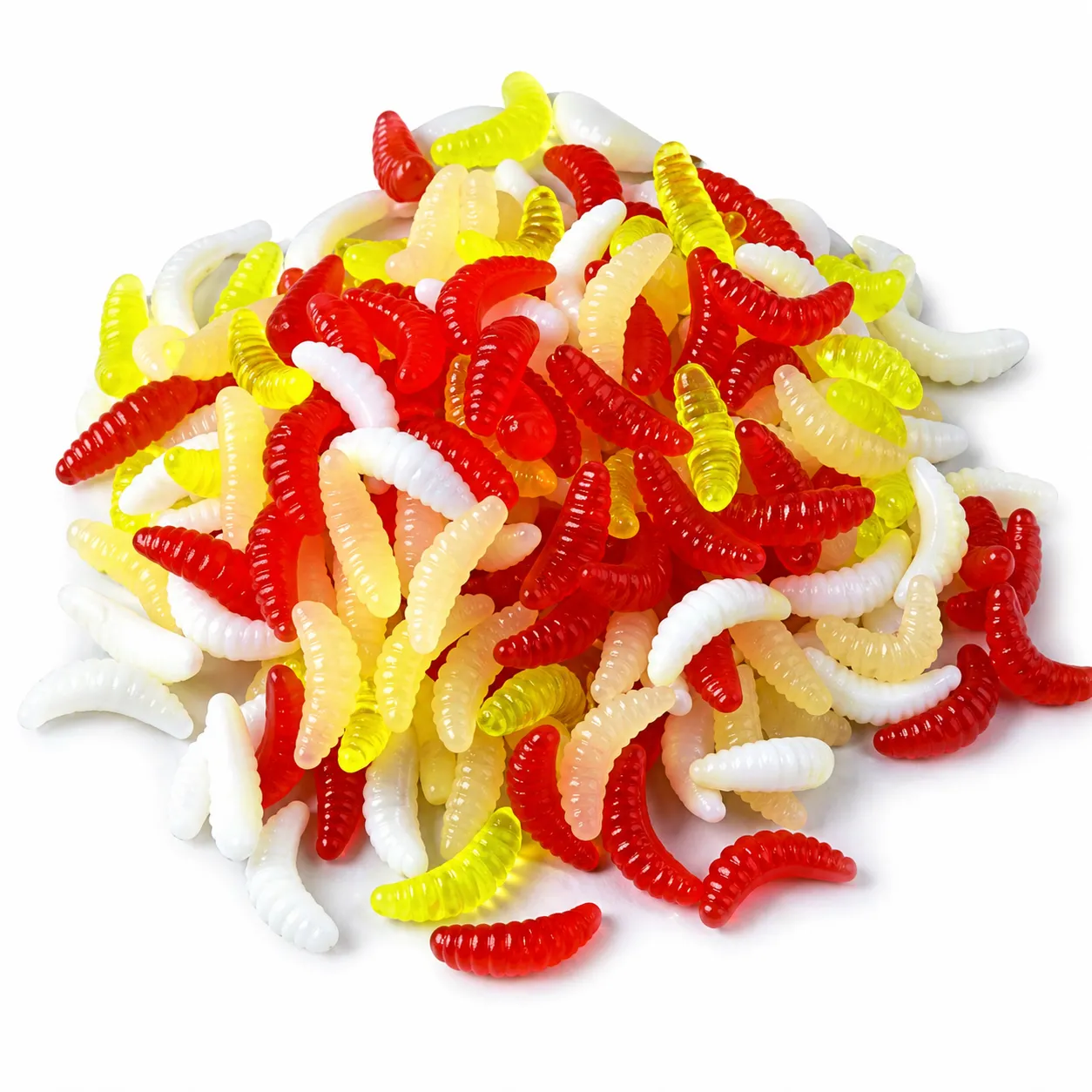 Gric Silicone Grub Baits 50 Pack 2cm Assorted Maggot Soft Bait Lures