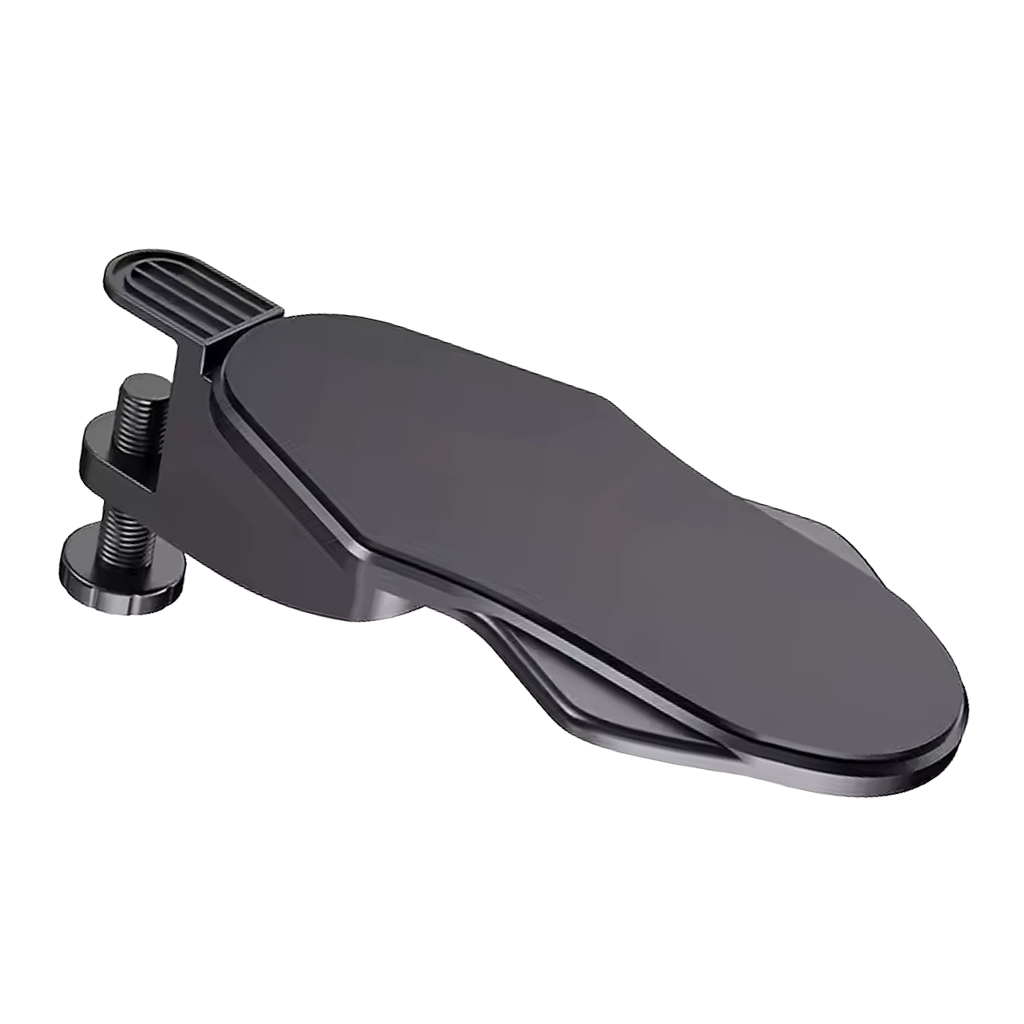 Black clamp on forearm support with shaped arm rest platform and screw clamp