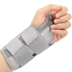 Wrist Support Splint Brace for Left Hand Grey Adjustable 15-22cm for Carpal Tunnel, Tendonitis, Sprain and Wrist Pain