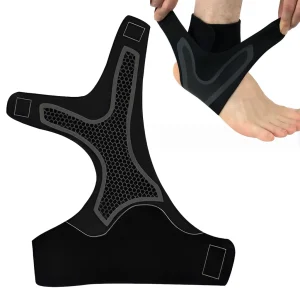 Ankle Brace Right Foot Black Grey Adjustable Velcro M L XL Shoe Size 35-46