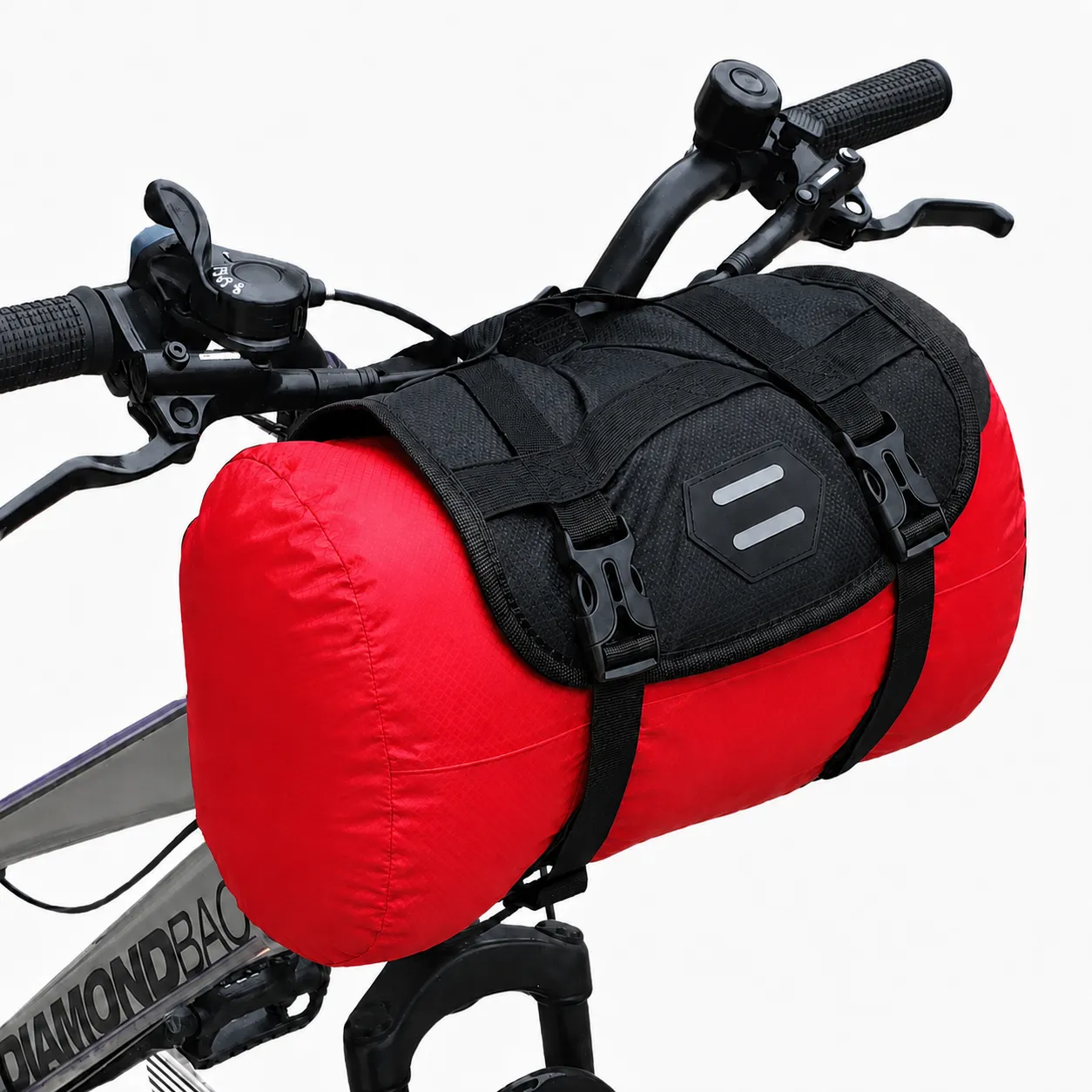 Red Handlebar Bag 10L Medium Bike Dry Bag for Cycling, Bikepacking & Commuting