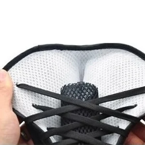 Inside view of ankle strap support showing light coloured breathable lining and lace-up front