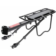 Pannier Rack 50kg Black Aluminium Alloy Rear Bike Carrier with Guardrails and Reflector