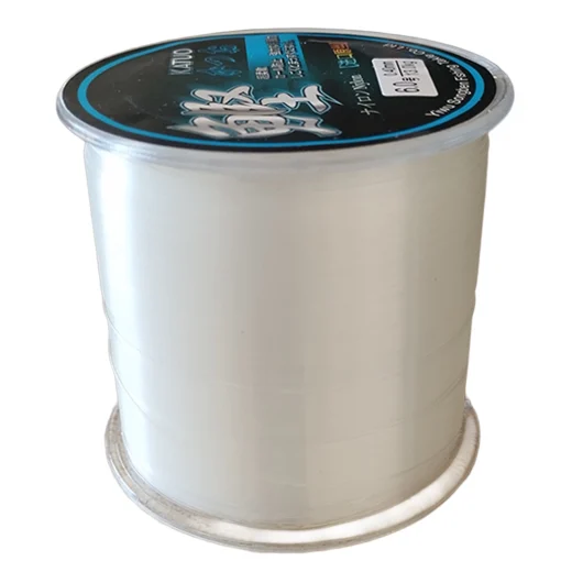 Clear nylon fishing line wound on a large Katuo spool for saltwater fishing tackle