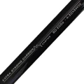 Close-up of black surfcasting rod showing carbon casting weight markings and 4.20m 3 section details