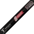 Close-up of black surfcasting rod showing double tape carbon and ultralight fibre labels