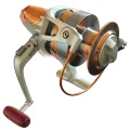 EF9000 alloy fishing reel close-up showing the front spool, bail wire and reel frame