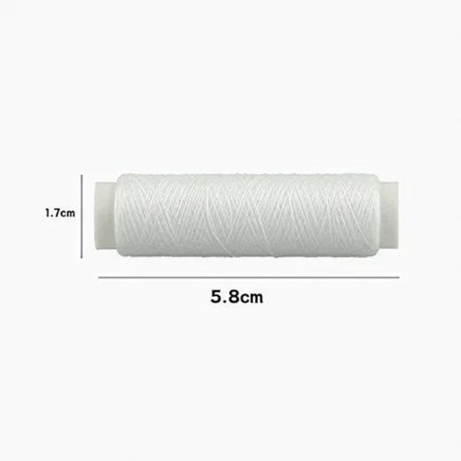 Elastic bait thread spool with size guide showing 5.8cm length and 1.7cm width