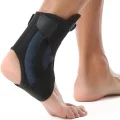 Rear side view showing the open heel of the adjustable ankle brace