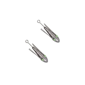 Suckerme 4oz Breakaway Sinker Set 2 Pack 100g Silver Lead Grapnel Surfcasting Weights