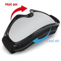 Childrens ski goggles ventilation diagram showing cool air entering and warm air escaping