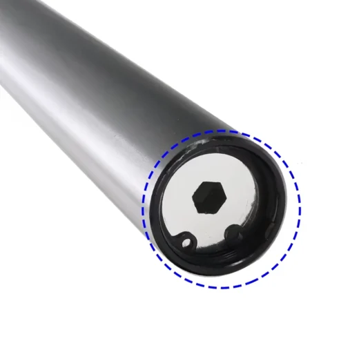 Close-up of the lower end of the black 27.2 mm suspension post