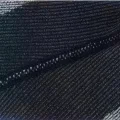 Close view of the black knitted fabric used on the balaclava mask