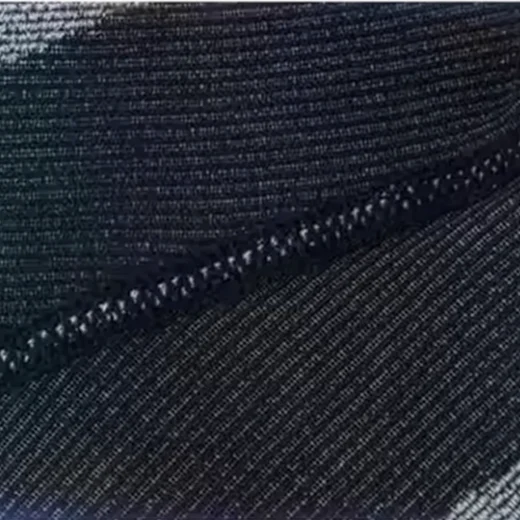 Close view of the black knitted fabric used on the balaclava mask