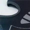 Close view of the knitted edging around the balaclava mask eye opening