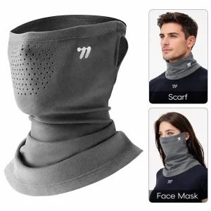 Half Balaclava Neck Warmer Cycling Ski Face Mask with Ear Loops Grey Colour