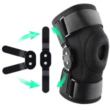 Hinged Knee Brace with Steel Side Plates and Adjustable Straps (L)