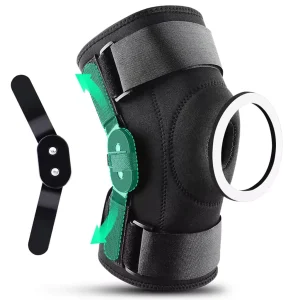 Hinged Knee Brace with Steel Side Plates and Adjustable Straps