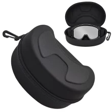 Ski Goggle Case for Kids Goggles EVA Hard Shell 20.5 x 10 x 9cm Black