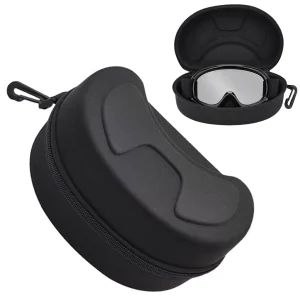 Ski Goggle Case for Kids Goggles EVA Hard Shell 20.5 x 10 x 9cm Black
