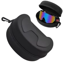 Snow Goggle Case EVA Hard Shell with Hook and Zipper Black