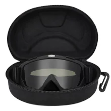 Grey Tinted Snow Goggles with EVA Hard Case UV400 Detachable Lens