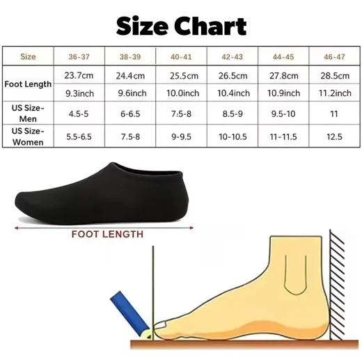 water shoes size guide chart