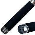 Close-up of the black EVA handle and metal butt cap on the PHISHGER surfcasting rod