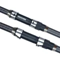 PHISHGER 3.6m surfcasting rod showing the black and silver spinning reel seat and carbon rod blank