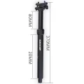 Dropper seatpost showing 80mm travel and 370mm overall length