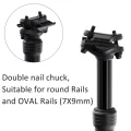 Two-bolt saddle clamp showing round and 7 by 9mm oval rail compatibility