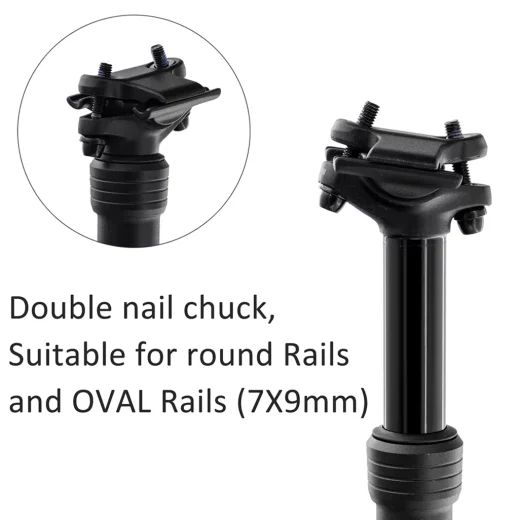 Two-bolt saddle clamp showing round and 7 by 9mm oval rail compatibility